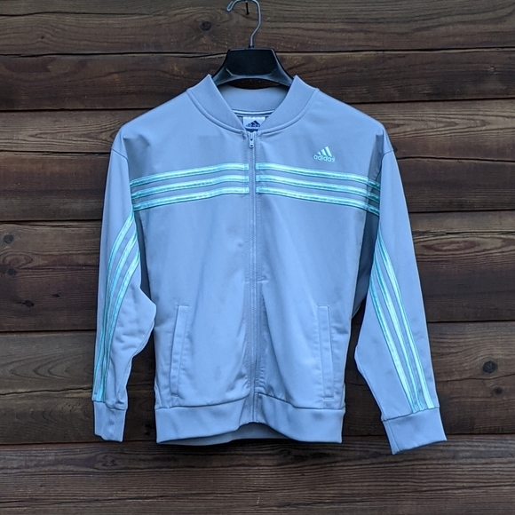 Adidas woman's zip up jacket, (14 juniors, S woman's) - Picture 1 of 8